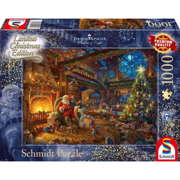Schmidt Spiele Thomas Kinkade Studios: Painter of Light - Der Weihnachtsmann und seine Wichtel - Limited Edition, 1.000 Teile Puzzle Bis zu 55% Rabatt