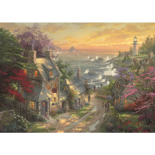 Schmidt Spiele Thomas Kinkade: Dörfchen am Leuchtturm, 3.000 Teile Puzzle Nur noch ein Tag übrig