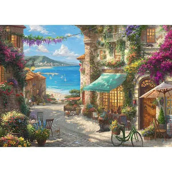 Schmidt Spiele Thomas Kinkade Studios: Painter of Light - Café an der italienischen Riviera, 1.000 Teile Puzzle 50% Rabatt mit kostenlosem Versand