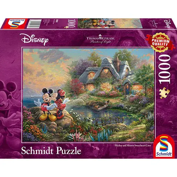 Schmidt Spiele Thomas Kinkade: Painter of Light - Disney, Sweethearts Mickey & Minnie, 1.000 Teile Puzzle