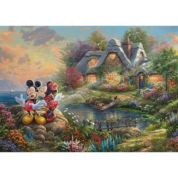 Schmidt Spiele Thomas Kinkade: Painter of Light - Disney, Sweethearts Mickey & Minnie, 1.000 Teile Puzzle Speichern exportieren