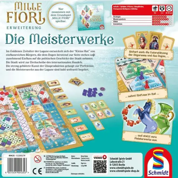 Schmidt Spiele Mille Fiori, Die Meisterwerke – Erweiterung , Familienspiel zollfrei