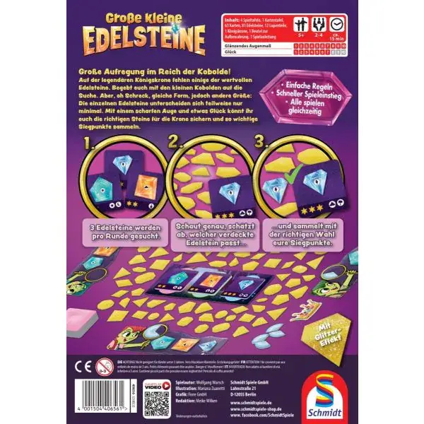 Schmidt Spiele Große kleine Edelsteine, Kinderspiel Valentinstagsangebot