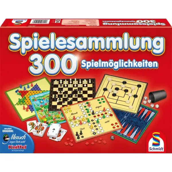 Schmidt Spiele 300er Spielesammlung, 300 Spielemöglichkeiten, rot