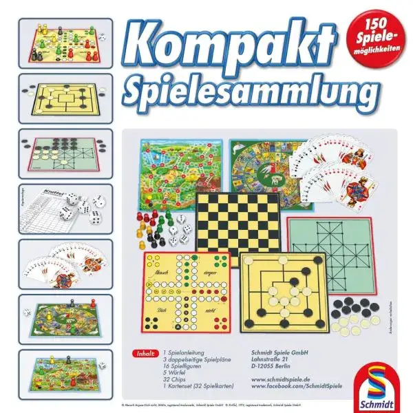 Schmidt Spiele 150er Kompakt-Spielesammlung, 150 Spielemöglichkeiten Räumungsverkauf