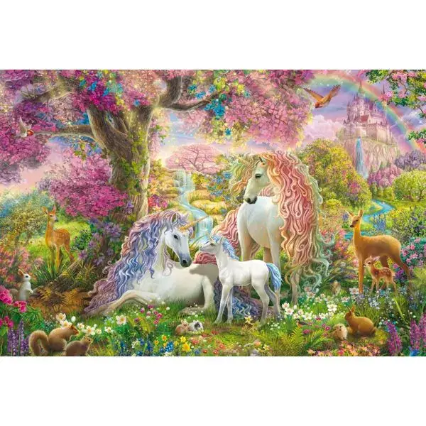 Schmidt Spiele Einhornfamilie im Blütenwald, 150 Teile Kinderpuzzle Letzter Tag