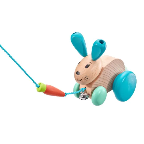 Schmidt Spiele Henny Hoppel, Nachziehspielzeug aus Holz, 13 cm