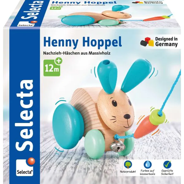 Schmidt Spiele Henny Hoppel, Nachziehspielzeug aus Holz, 13 cm Clearance-Verkauf