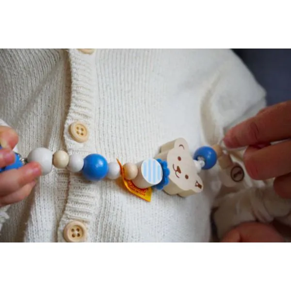 Schmidt Spiele Steiff: Schnullerkette blau, 21 cm Fabrikladen