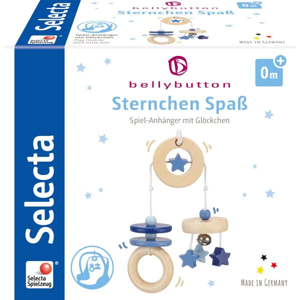 Schmidt Spiele bellybutton: Sternchen Spaß, Minitrapez, Mobile aus Holz, Blau, 15,5 cm Black Friday