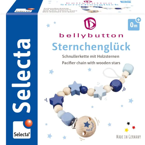 Schmidt Spiele bellybutton: Schnullerkette Sternchenglück blau Cyber Monday