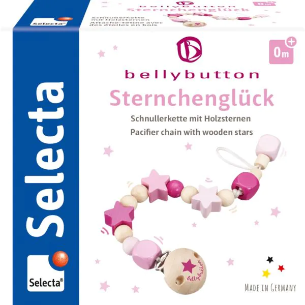 Schmidt Spiele bellybutton: Schnullerkette Sternchenglück rosa Weihnachtsangebot