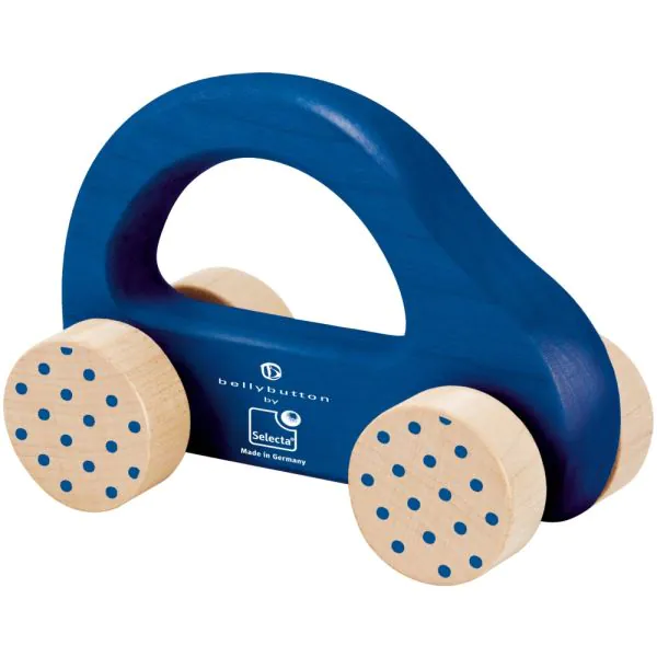 Schmidt Spiele bellybutton: Kleiner Flitzer, Greifling aus Holz, Blau, 10cm