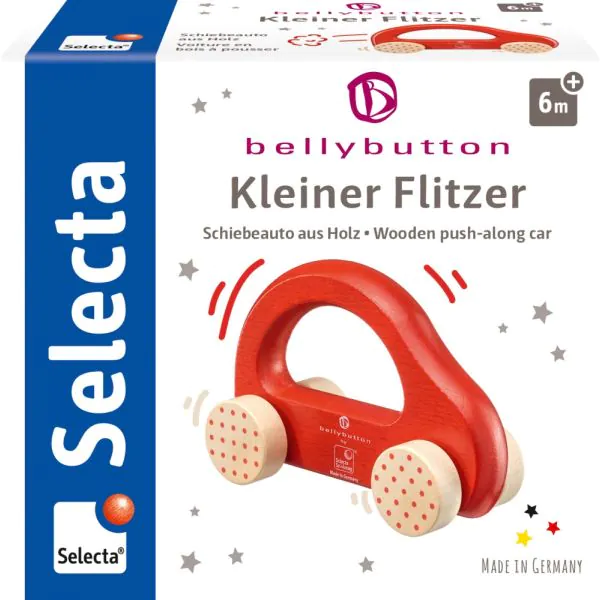 Schmidt Spiele bellybutton: Kleiner Flitzer, Greifling aus Holz, Rot, 10cm Lagerräumung