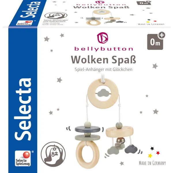 Schmidt Spiele bellybutton: Wolken Spaß, Minitrapez, Mobile aus Holz, Grau, 15,5 cm Top Angebot
