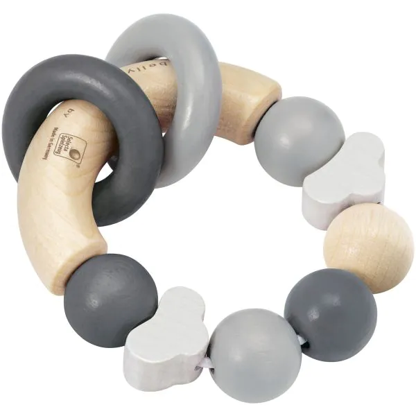 Schmidt Spiele bellybutton: Glücksgriff grau, Greifling aus Holz, 7,5 cm
