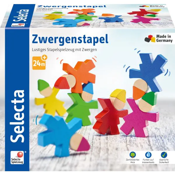 Schmidt Spiele Zwergenstapel, Stapelspielzeug aus Holz, 7 Stück VIP-Rabatte