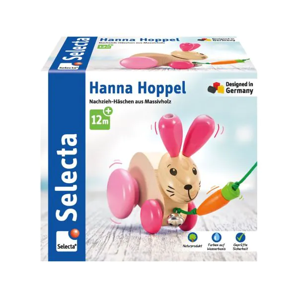 Schmidt Spiele Hanna Hoppel, Nachziehspielzeug aus Holz, 13 cm Zeitbegrenzte Promotion