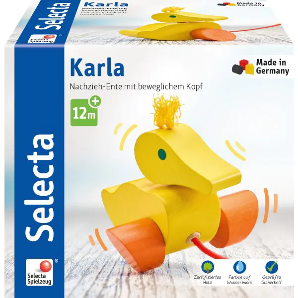 Schmidt Spiele Karla, Nachzieh-Ente, 10 cm 50% Rabatt für begrenzte Zeit
