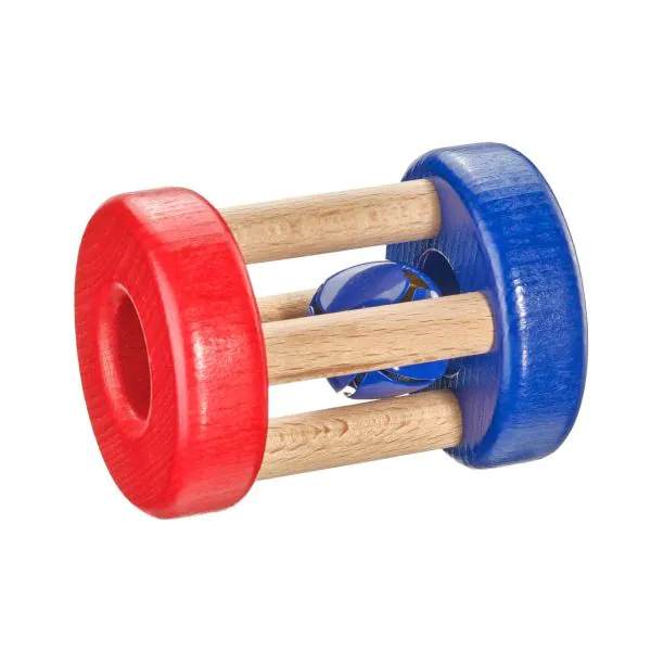 Schmidt Spiele Girollo, Greifspielzeug, Die Klang-Klapperrolle aus Holz, 7cm