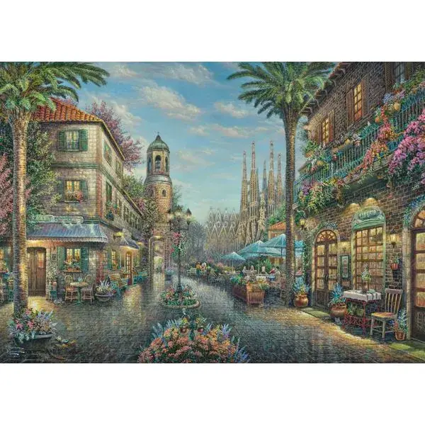 Schmidt Spiele Thomas Kinkade Studios: Spanisches Straßencafé, 1.000 Teile Puzzle Limitierter Zeitrabatt
