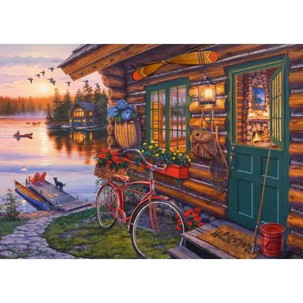 Schmidt Spiele Darrel Bush: Seehütte mit Fahrrad, 1.000 Teile Puzzle Günstig kaufen