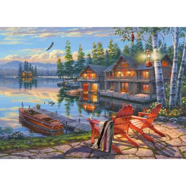 Schmidt Spiele Darrel Bush: Seeufer am Loon Lake, New York, 1.000 Teile Puzzle Versandkostenfrei