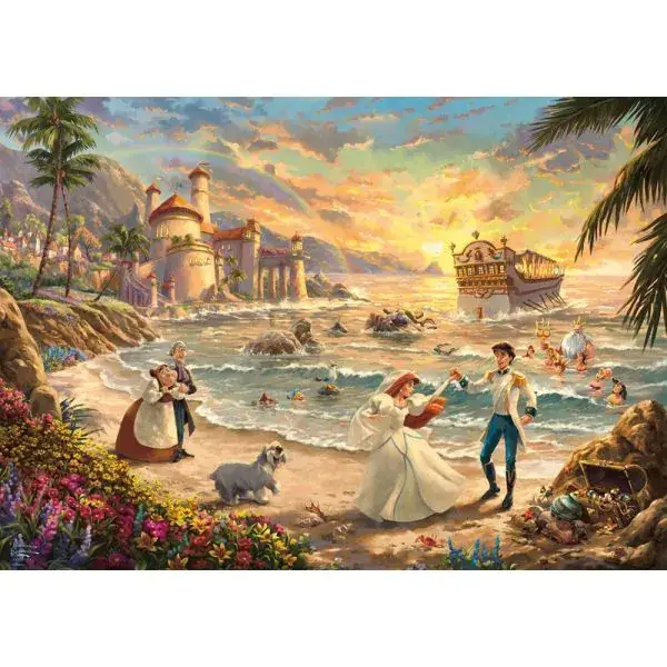 Schmidt Spiele Thomas Kinkade Studios: Disney Dreams Collection - The Little Mermaid Celebration of Love (Arielle, die Meerjungfrau), 1.000 Teile Puzzle Saisonschlussverkauf
