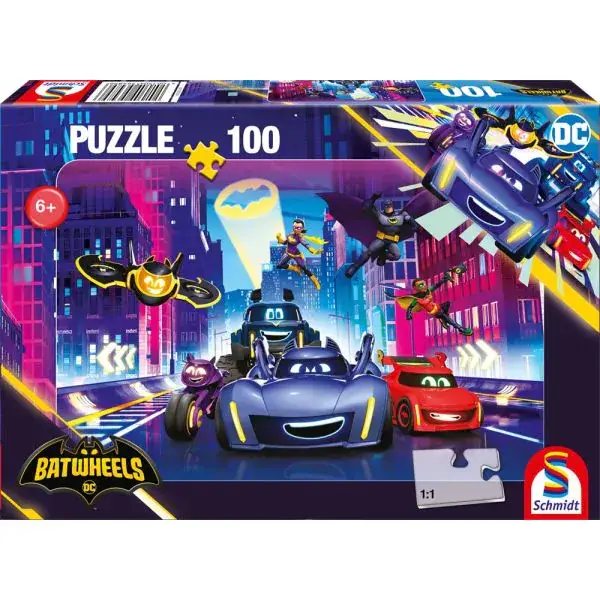 Schmidt Spiele DC Batwheels: Turbogeladene Action in Gotham City, 100 Teile Kinderpuzzle Muttertagsangebot