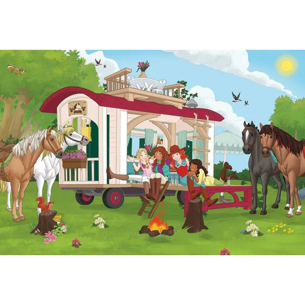 Schmidt Spiele Schleich ®: Horse Club - Hannoveraner Fohlen, Falbe, 100 Teile Kinderpuzzle mit Add-on (eine Original Figur) Kauf eins, bekomm eins gratis
