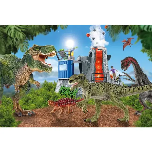 Schmidt Spiele Schleich ®: Dinosaurs – Dinosaurier der Urzeit, 100 Teile Kinderpuzzle mit Add-on (eine Original Saichania mini Figur) Tägliche Deals
