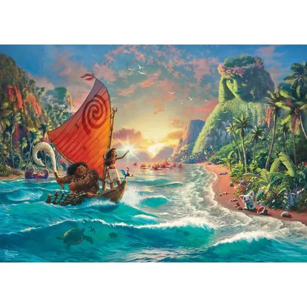 Schmidt Spiele Thomas Kinkade Studios: Disney Dreams Collection - Moana – Vaiana, 1.000 Teile Puzzle Letzter Tag