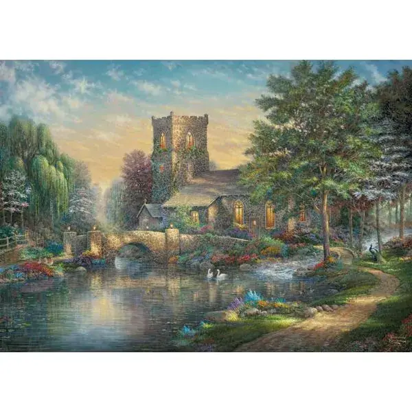 Schmidt Spiele Thomas Kinkade Studios: Willow Wood Chapel, 1.000 Teile Puzzle Black Friday Preise