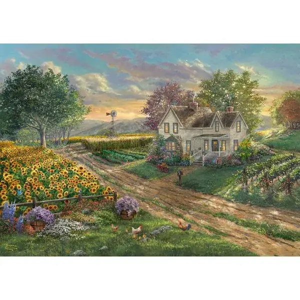 Schmidt Spiele Thomas Kinkade Studios: Sonnenblumenfelder, 1.000 Teile Puzzle Fabrik Onlineshop
