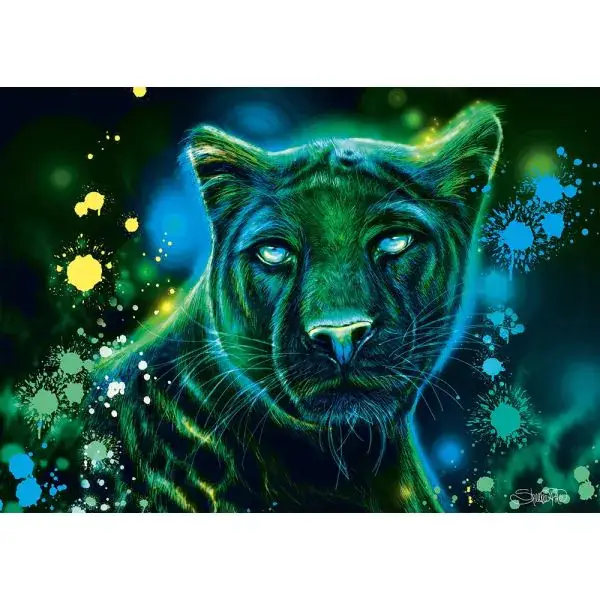 Schmidt Spiele Sheena Pike: Neon Blau-grüner Panther, 1.000 Teile Puzzle Fabrikpreis