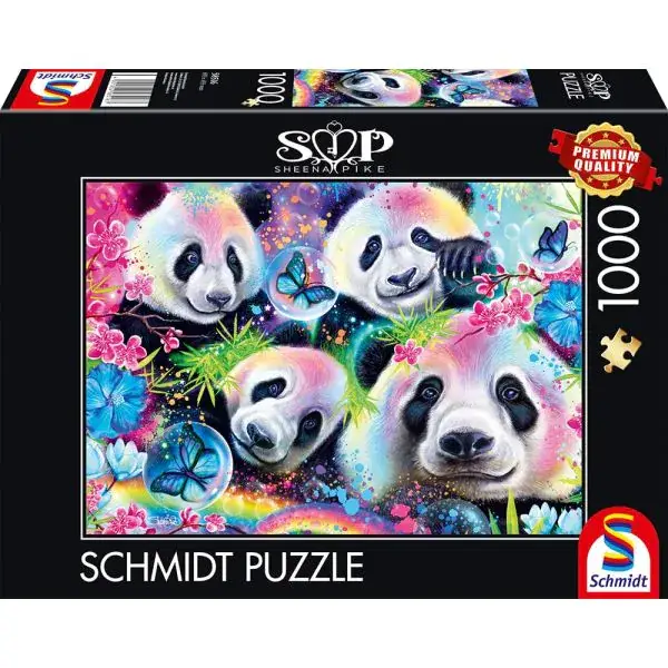 Schmidt Spiele Sheena Pike: Neon Blumen-Pandas, 1.000 Teile Puzzle Sonderangebot