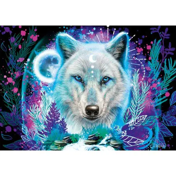 Schmidt Spiele Sheena Pike: Neon Arktis-Wolf, 1.000 Teile Puzzle Rabatt