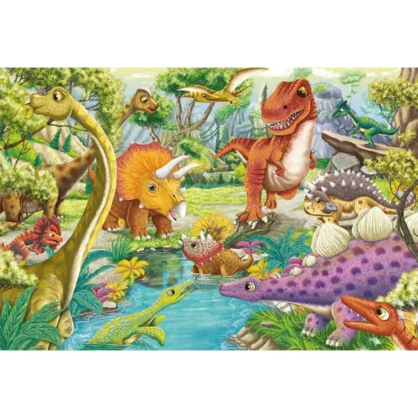 Schmidt Spiele Spaß mit Dinosauriern, 3x 24 Teile Kinderpuzzle Weihnachtsangebot