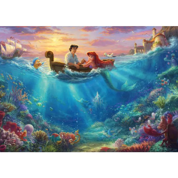 Schmidt Spiele Thomas Kinkade Studios: Disney - Arielle in der Nostalgie Metalldose, 500 Teile Puzzle Super Sparpreis