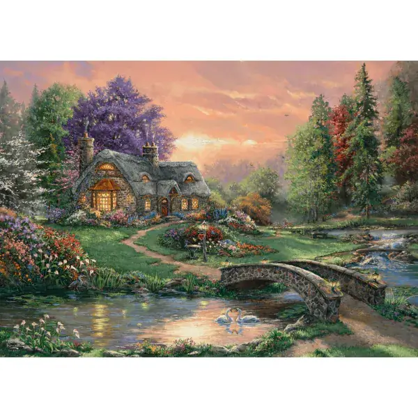 Schmidt Spiele Thomas Kinkade Studios: Sweetheart Retreat, 1.000 Teile Puzzle Kostenlose Rückgabe
