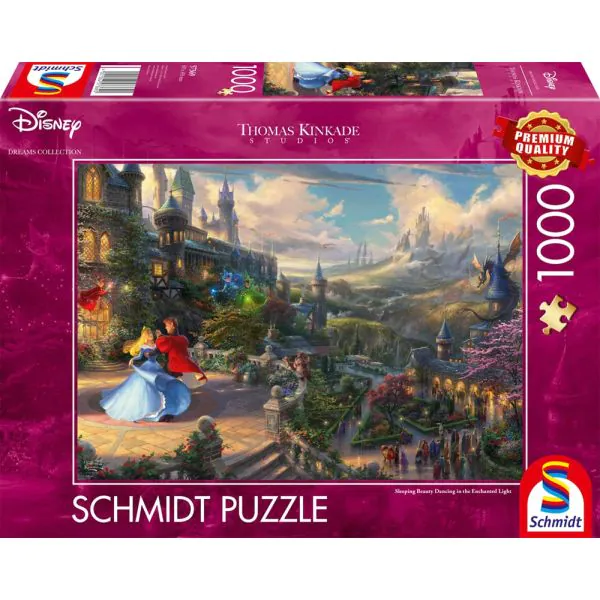 Schmidt Spiele Thomas Kinkade Studios: Disney Dreams Collections - Sleeping Beauty Dancing in the Enchanted Light, 1.000 Teile Puzzle