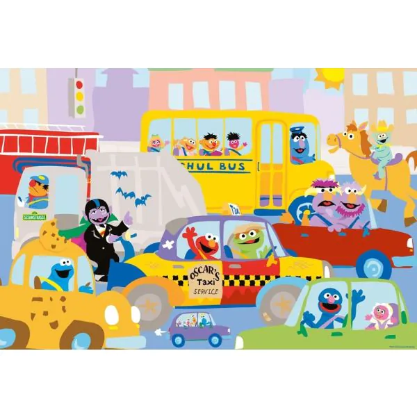 Schmidt Spiele Sesamstrasse®: Im Straßenverkehr, 100 Teile Kinderpuzzle 2025