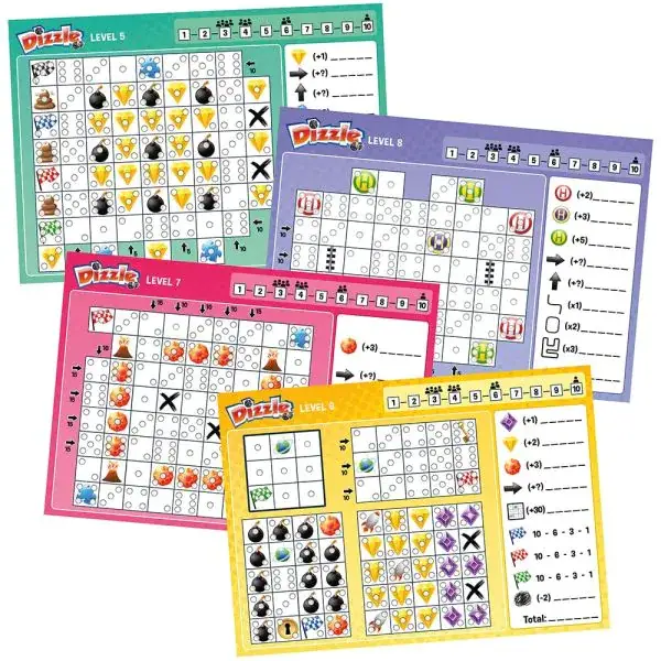 Schmidt Spiele Dizzle, Level 5 bis 8, Zusatzblock (75 Blatt) Fabrikverkauf
