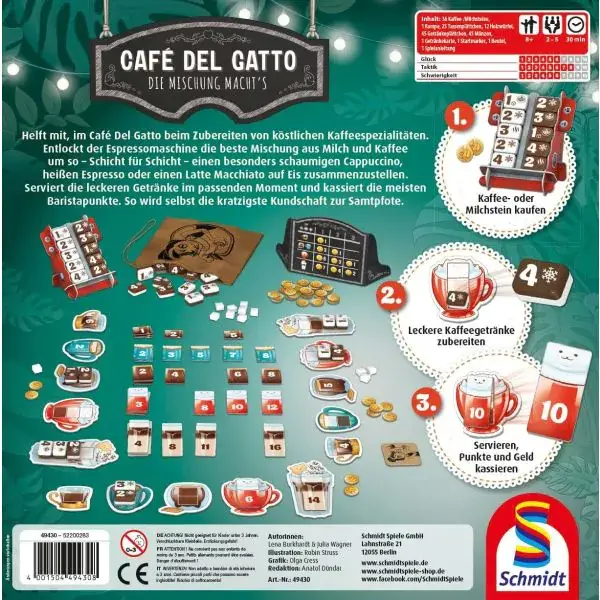 Schmidt Spiele Café Del Gatto, Familienspiel Valentinstagsangebot