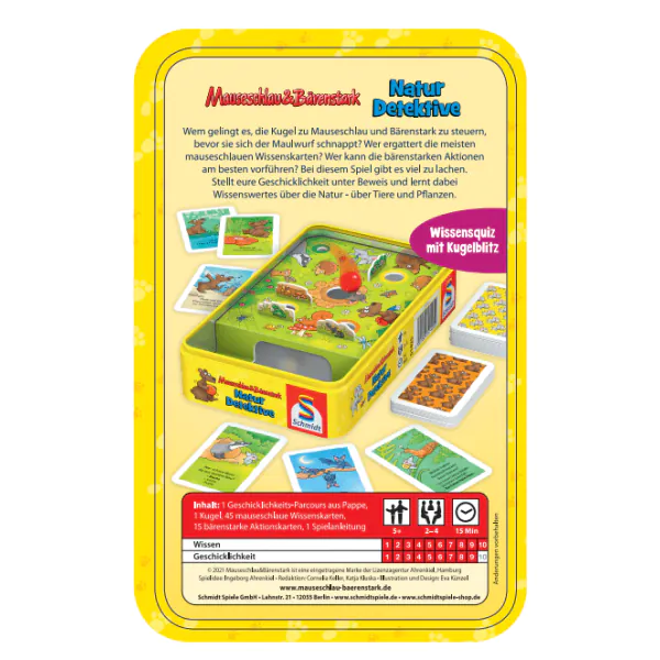 Schmidt Spiele Mauseschlau & Bärenstark: Naturdetektive, Reisespiel in der Metalldose Sonderangebote