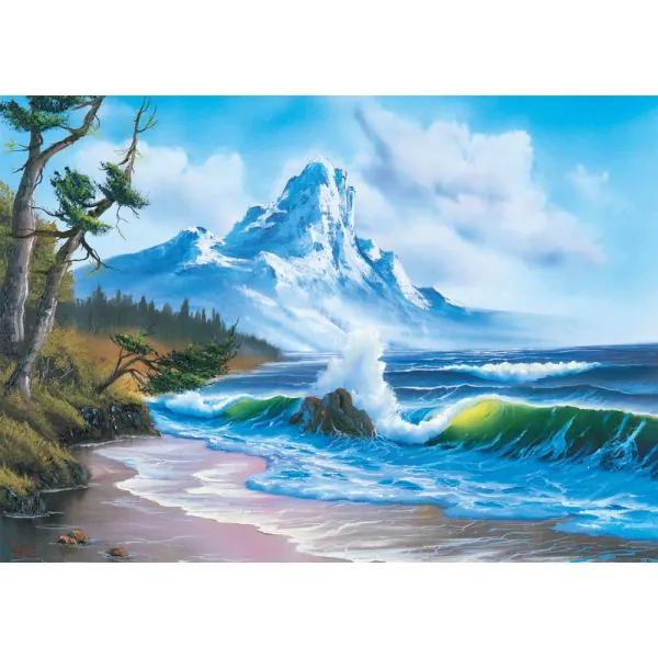 Schmidt Spiele Bob Ross: Berg am Meer, 1.000 Teile Puzzle Cyber Monday