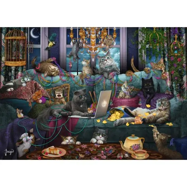 Schmidt Spiele Brigid Ashwood: Katzen in Quarantäne, 1.000 Teile Puzzle Valentinstagsangebot