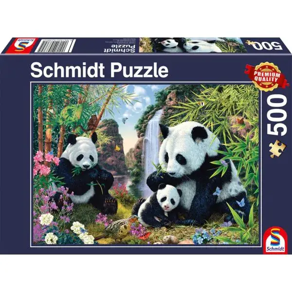 Schmidt Spiele Pandafamilie am Wasserfall, 500 Teile Puzzle Saisonale Angebote