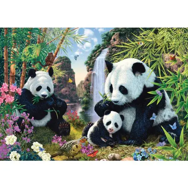 Schmidt Spiele Pandafamilie am Wasserfall, 500 Teile Puzzle Saisonale Angebote