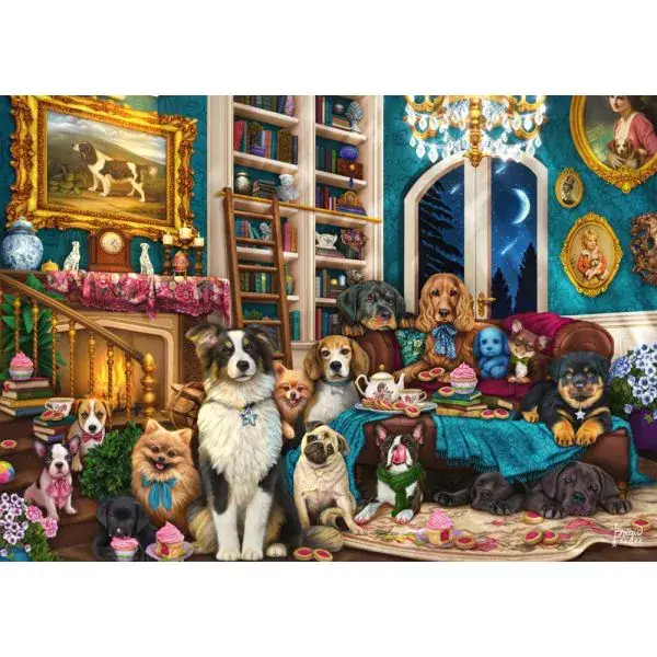 Schmidt Spiele Brigid Ashwood: Party in der Bibliothek, 1.000 Teile Puzzle Kauf eins, bekomm eins gratis
